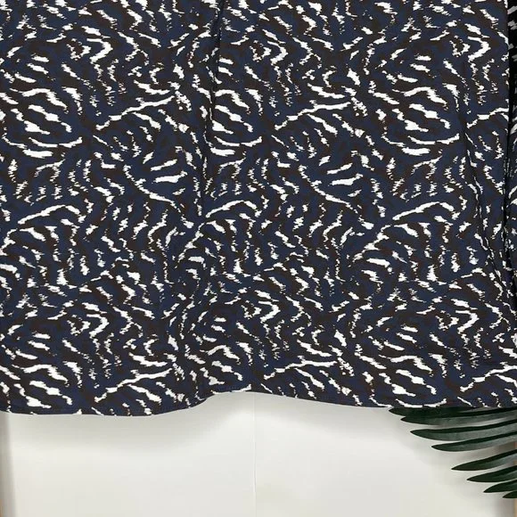 SOLD COS Blue Maroon Print Top Blouse Size 34 6 Cotton Frill Ruffle Long Sleeve - Picture 8 of 9